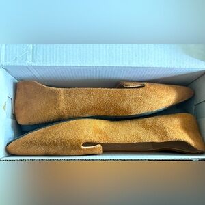 Women’s Faux Suede Point Brown Flats